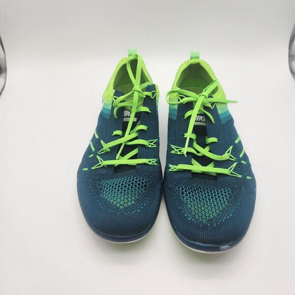 Nike Free Run Motion Flyknit Running Shoes Lightweight Womens Size 8 Blue Green - Picture 3 of 8